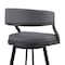Armen Living Dione 30" Bar Height Swivel Gray Faux Leather and Black Metal Bar Stool 840254335059 - alternate 6